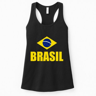 Brasil Brazilian Flag Soccer Sport Brazilian National Flag Womens Tank Top