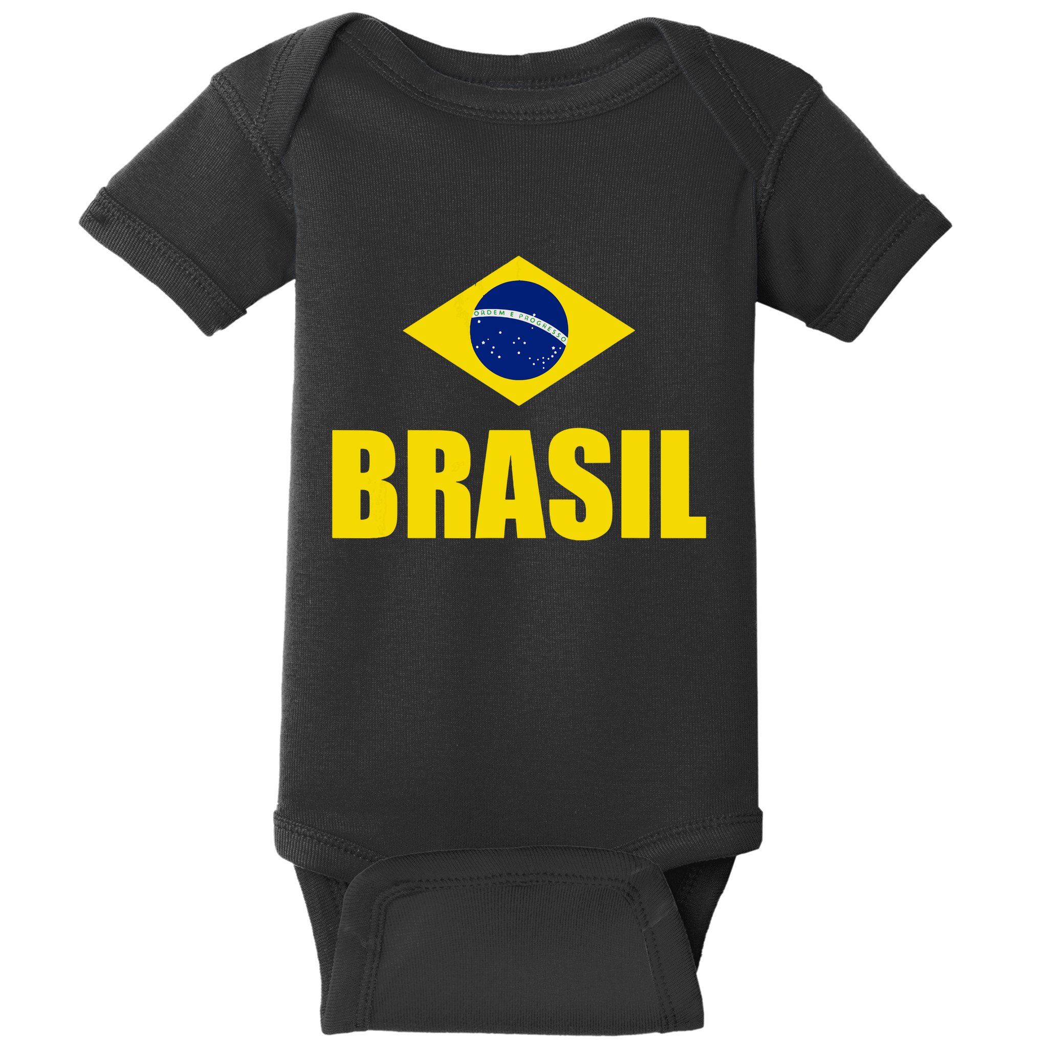 Brasil Brazilian Flag Soccer Sport Brazilian National Flag Baby Bodysuit