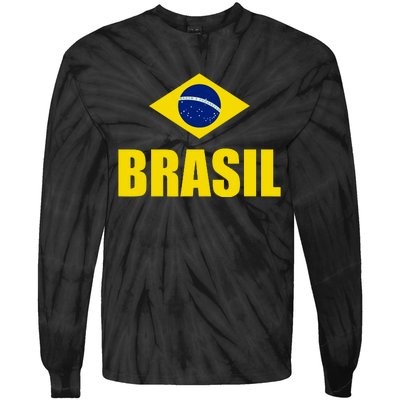 Brasil Brazilian Flag Soccer Sport Brazilian National Flag Tie-Dye Long Sleeve Shirt