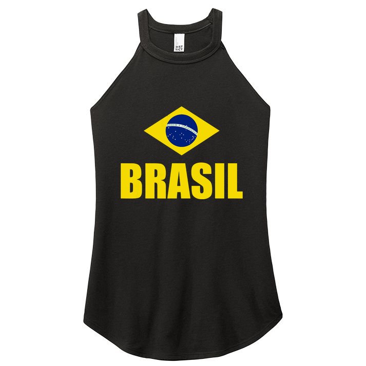 Brasil Brazilian Flag Soccer Sport Brazilian National Flag Women's Perfect Tri Rocker Tank