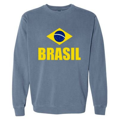 Brasil Brazilian Flag Soccer Sport Brazilian National Flag Garment-Dyed Sweatshirt