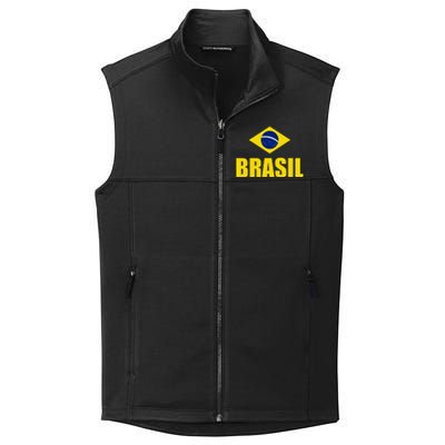 Brasil Brazilian Flag Soccer Sport Brazilian National Flag Collective Smooth Fleece Vest