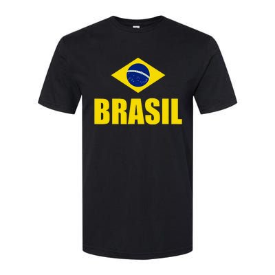 Brasil Brazilian Flag Soccer Sport Brazilian National Flag Softstyle CVC T-Shirt