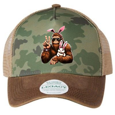 Bigfoot Bunny Funny Easter Day Sasquatch Legacy Tie Dye Trucker Hat