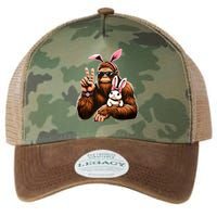 Bigfoot Bunny Funny Easter Day Sasquatch Legacy Tie Dye Trucker Hat