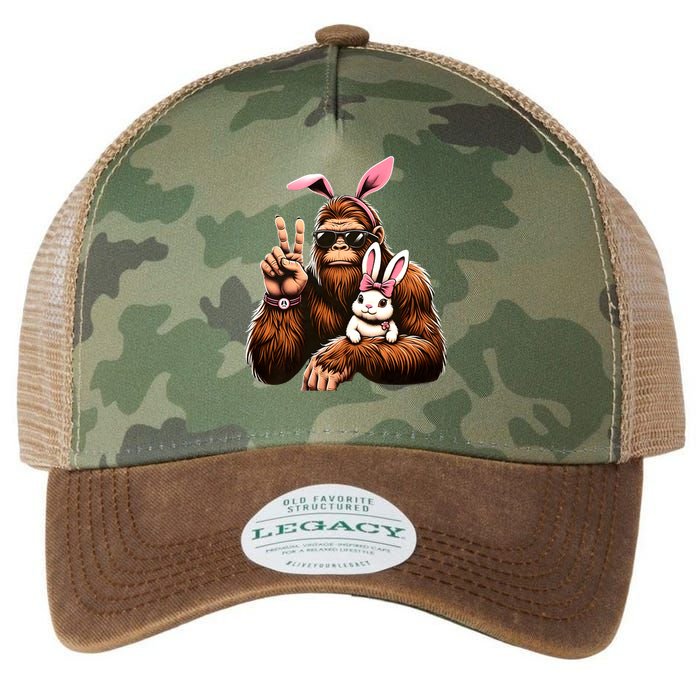 Bigfoot Bunny Funny Easter Day Sasquatch Legacy Tie Dye Trucker Hat