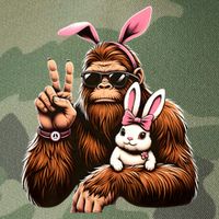 Bigfoot Bunny Funny Easter Day Sasquatch Legacy Tie Dye Trucker Hat