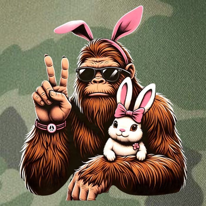 Bigfoot Bunny Funny Easter Day Sasquatch Legacy Tie Dye Trucker Hat