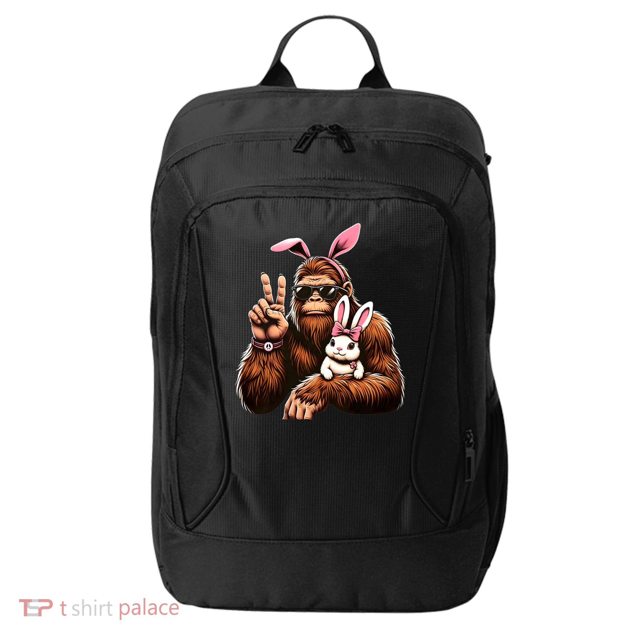 Bigfoot Bunny Funny Easter Day Sasquatch City Backpack