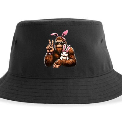Bigfoot Bunny Funny Easter Day Sasquatch Sustainable Bucket Hat