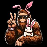 Bigfoot Bunny Funny Easter Day Sasquatch Drawstring Bag