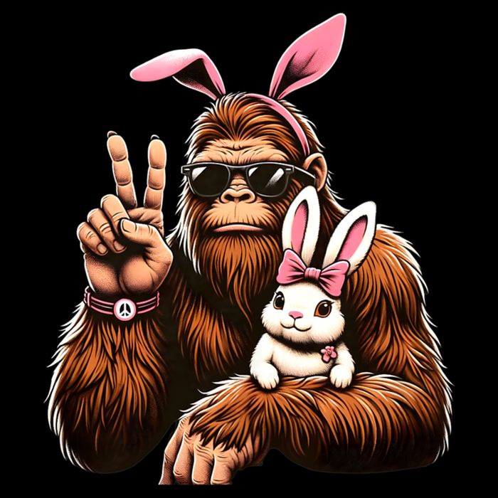 Bigfoot Bunny Funny Easter Day Sasquatch Drawstring Bag