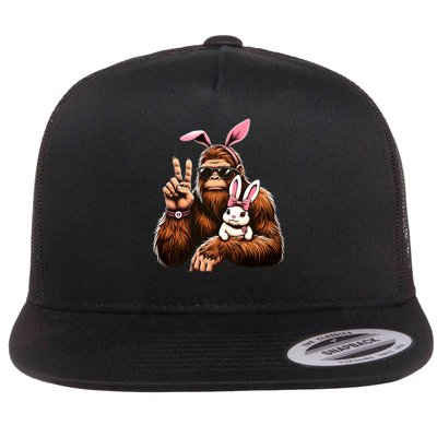 Bigfoot Bunny Funny Easter Day Sasquatch Flatbill Hat