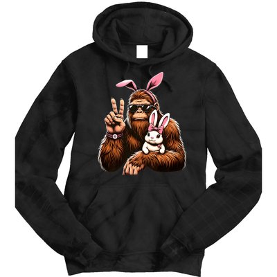 Bigfoot Bunny Funny Easter Day Sasquatch Tie Dye Hoodie