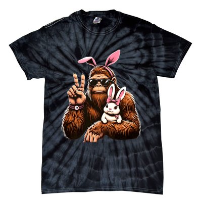 Bigfoot Bunny Funny Easter Day Sasquatch Tie-Dye T-Shirt