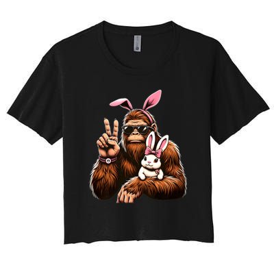 Bigfoot Bunny Funny Easter Day Sasquatch Crop Top