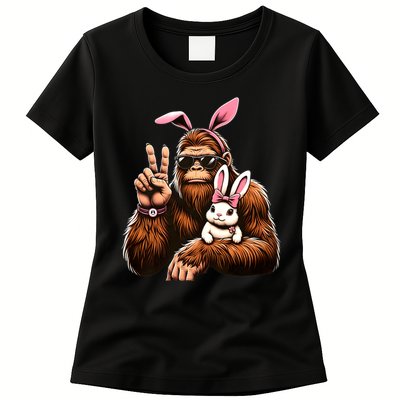 Bigfoot Bunny Funny Easter Day Sasquatch Womens T-Shirt