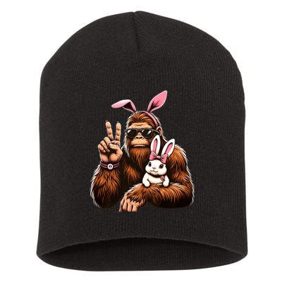 Bigfoot Bunny Funny Easter Day Sasquatch Short Acrylic Beanie