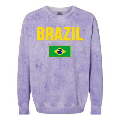 Brazil Brazilian Flag Brasil Bandera Bandeira Colorblast Crewneck Sweatshirt