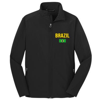 Brazil Brazilian Flag Brasil Bandera Bandeira Core Soft Shell Jacket