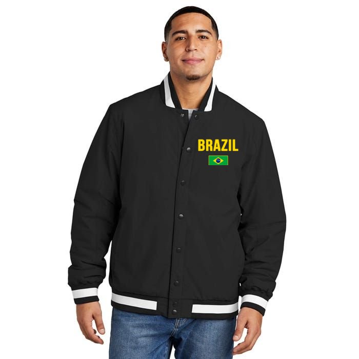 Brazil Brazilian Flag Brasil Bandera Bandeira Insulated Varsity Jacket