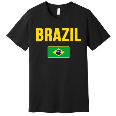 Brazil Brazilian Flag Brasil Bandera Bandeira Premium T-Shirt