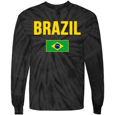 Brazil Brazilian Flag Brasil Bandera Bandeira Tie-Dye Long Sleeve Shirt