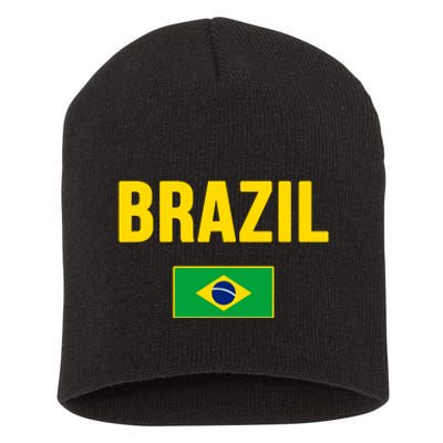 Brazil Brazilian Flag Brasil Bandera Bandeira Short Acrylic Beanie