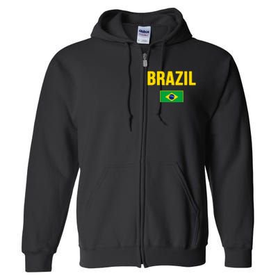 Brazil Brazilian Flag Brasil Bandera Bandeira Full Zip Hoodie