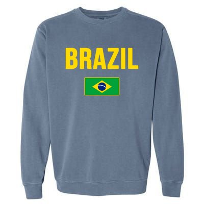 Brazil Brazilian Flag Brasil Bandera Bandeira Garment-Dyed Sweatshirt