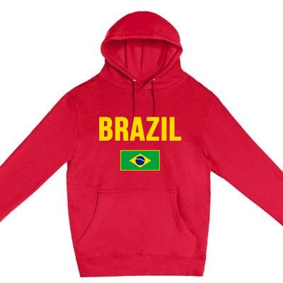 Brazil Brazilian Flag Brasil Bandera Bandeira Premium Pullover Hoodie