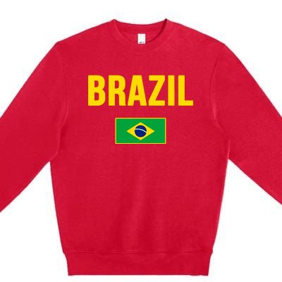 Brazil Brazilian Flag Brasil Bandera Bandeira Premium Crewneck Sweatshirt