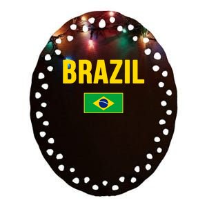 Brazil Brazilian Flag Brasil Bandera Bandeira Ceramic Oval Ornament