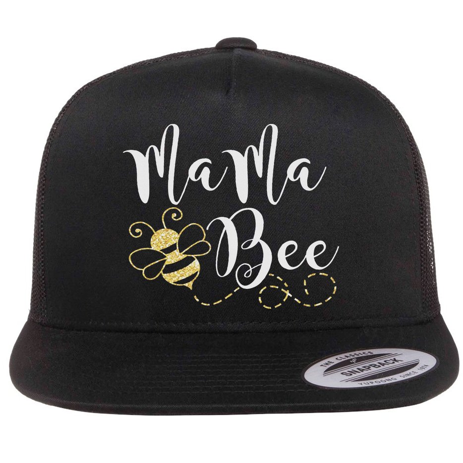 Birthday Bee Family Mama Bee Mom Mothers Gift For Women Flat Bill Trucker Hat
