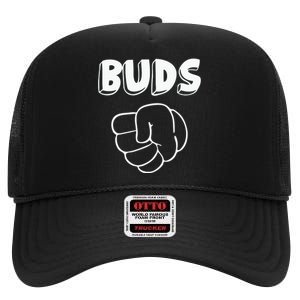 Best Buds Funny Father High Crown Mesh Back Trucker Hat