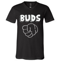 Best Buds Funny Father V-Neck T-Shirt