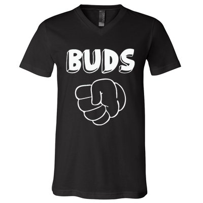 Best Buds Funny Father V-Neck T-Shirt