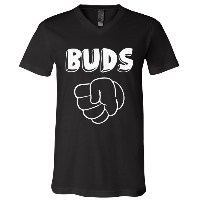 Best Buds Funny Father V-Neck T-Shirt