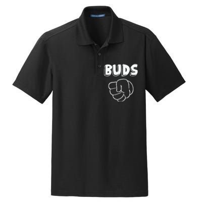 Best Buds Funny Father Dry Zone Grid Polo