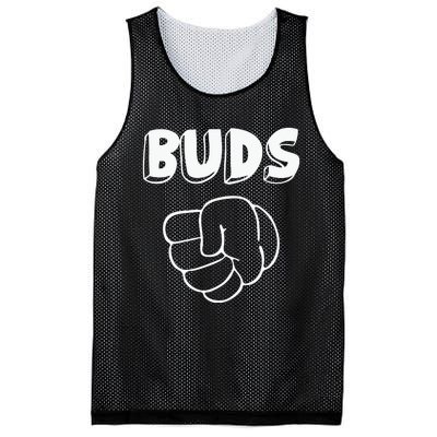 Best Buds Funny Father Mesh Reversible Basketball Jersey Tank