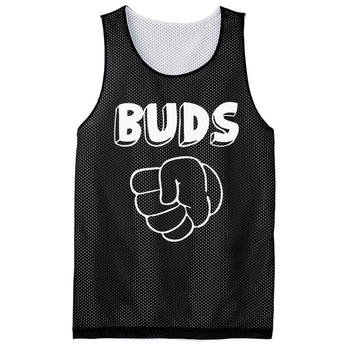 Best Buds Funny Father Mesh Reversible Basketball Jersey Tank