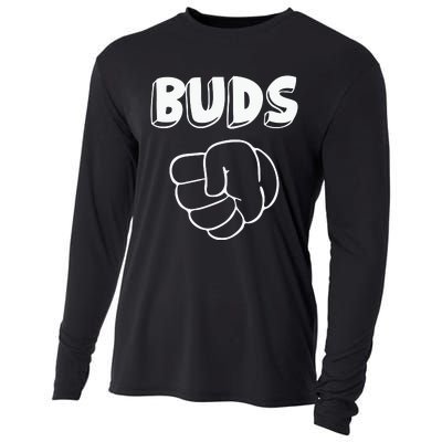 Best Buds Funny Father Cooling Performance Long Sleeve Crew