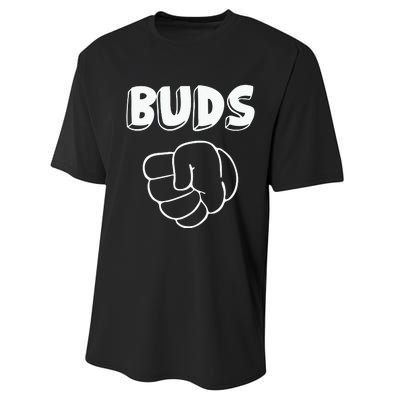 Best Buds Funny Father Performance Sprint T-Shirt