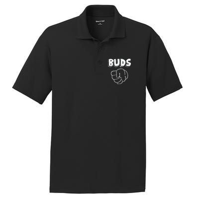 Best Buds Funny Father PosiCharge RacerMesh Polo