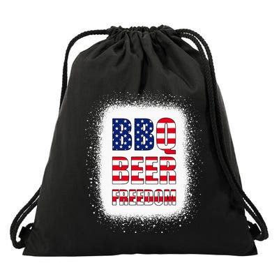 BBQ Beer Freedom America USA Party 4th of July Summer Drawstring Bag
