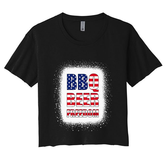 BBQ Beer Freedom America USA Party 4th of July Summer Crop Top