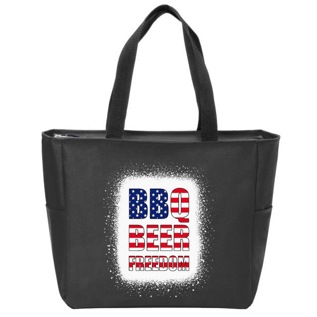 BBQ Beer Freedom America USA Party 4th of July Summer Zip Tote Bag