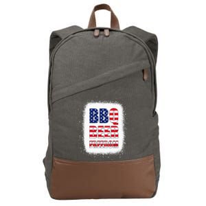 BBQ Beer Freedom America USA Party 4th of July Summer Cotton Canvas Backpack