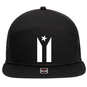 Black Boricua Flag Protest 7 Panel Mesh Trucker Snapback Hat