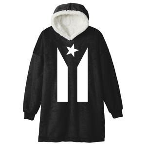 Black Boricua Flag Protest Hooded Wearable Blanket